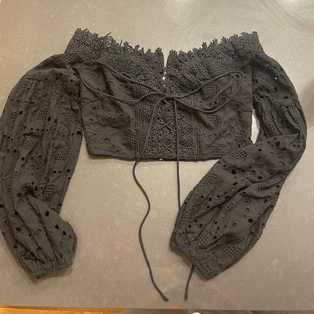 Blue Blush Crop Top Size S